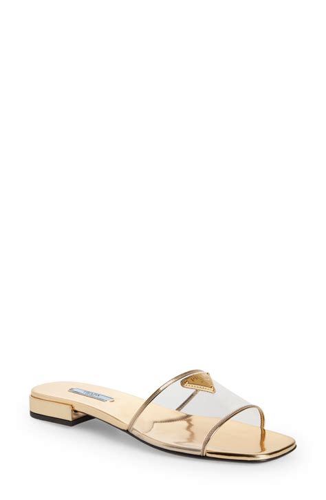 prada chunky slides|prada transparent sandals.